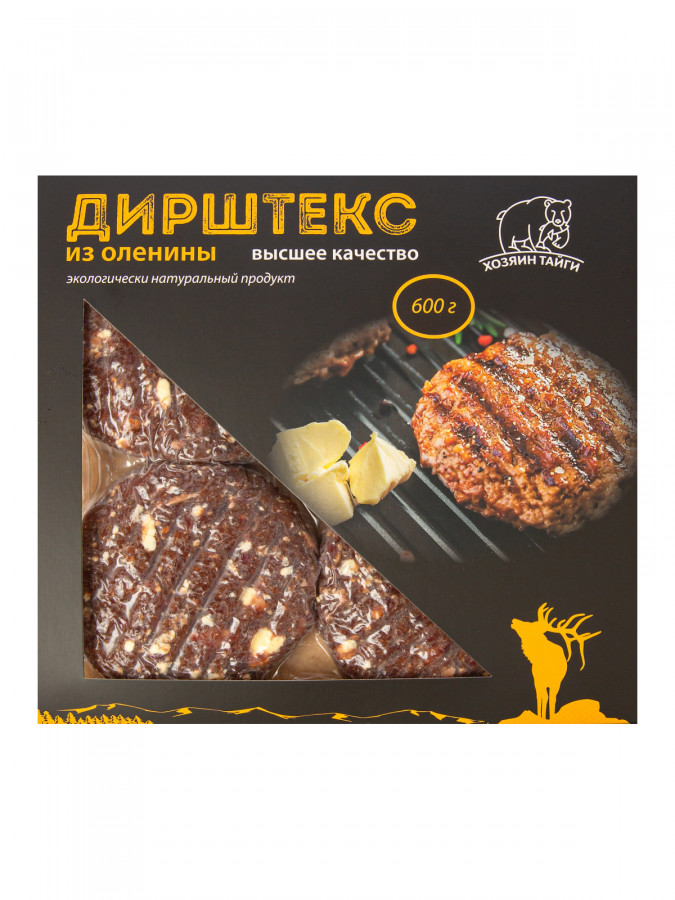 Дирштекс из оленины, в/у 4шт/0,6кг