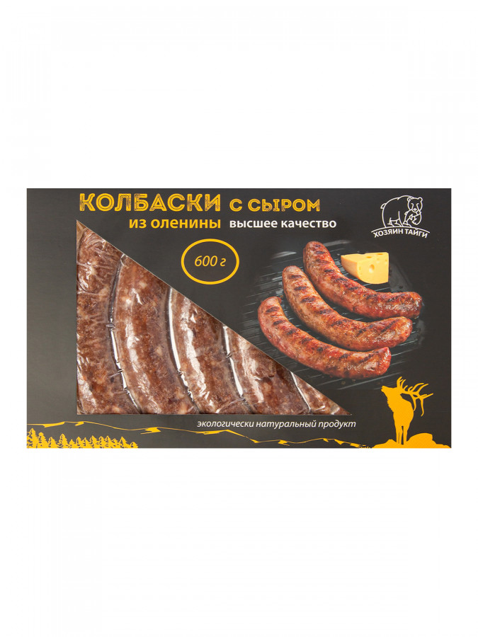 Колбаски с сыром из оленины, в/у 5шт/0,6кг