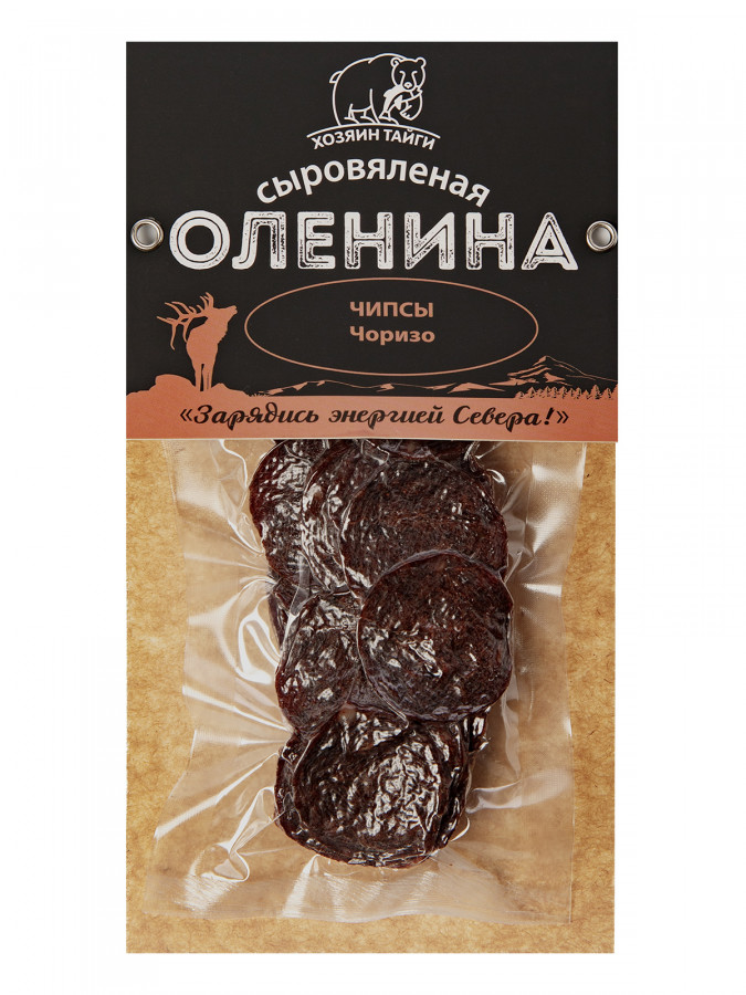 Оленина сыровяленая Чипсы Чоризо. в/у