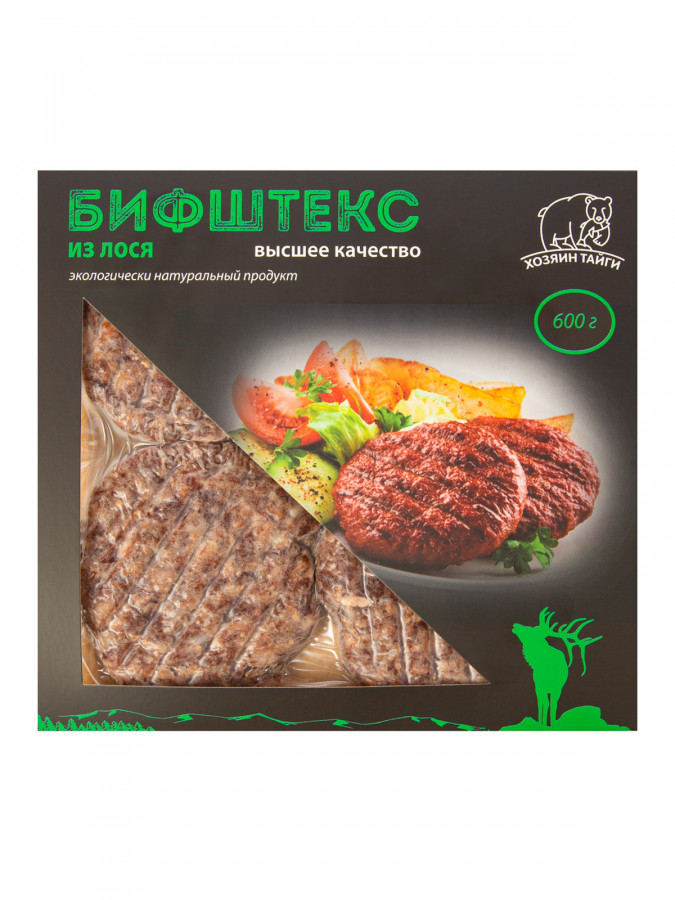 Бифштексы из ЛОСЯ, в/у 4шт/0,6кг